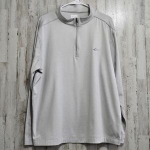 Greg Norman Play Dry Gray 1/4 Zip Long Sleeve Pullover Golf Shirt Men's Size XL